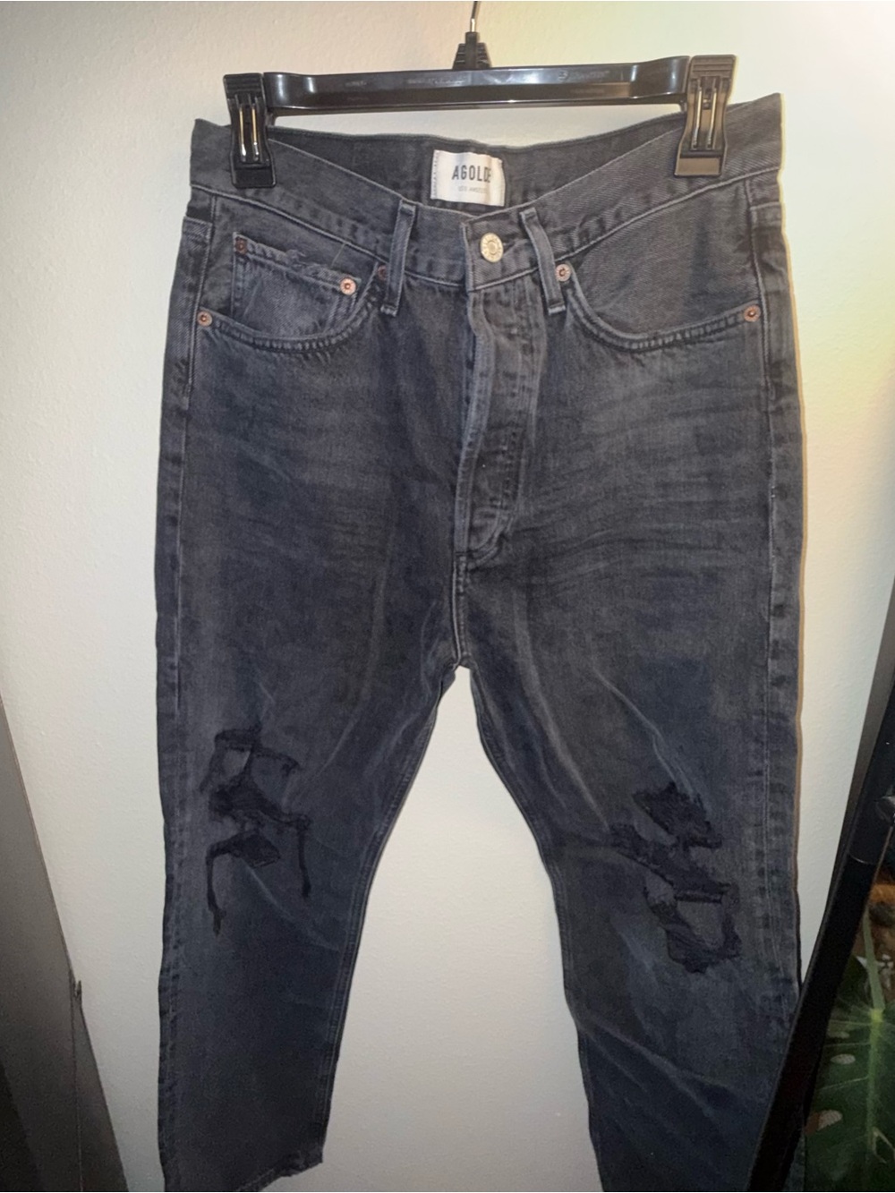AGOLDE Black Distressed 90’s Jeans (size 27)